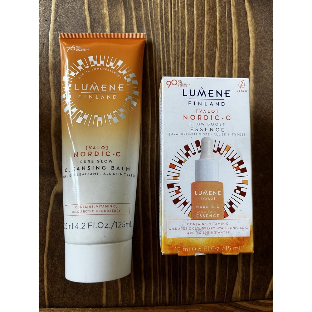 New Lot Of 2 LUMENE ~ NORDIC-C GLOW BOOST ESSENCE Cleansing Balm